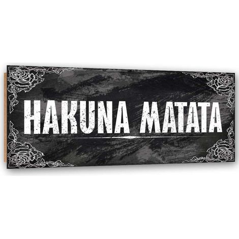 Quadro deco panel, Iscrizione Hakuna Matata del Re Leone - 120x40 (1/5)