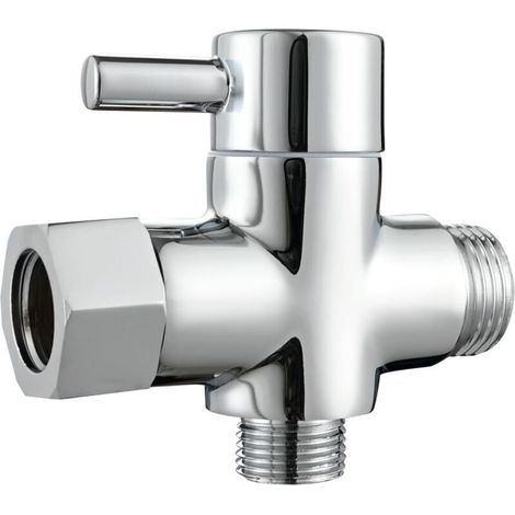 Robinet de toilette ZVD à 3 voies en laiton avec inverseur de douche 3/8", chromé (1/5)