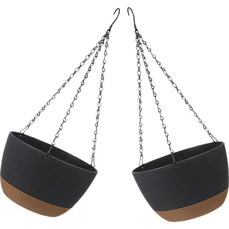 Jardinière suspendue en rotin synthétique à motif alvéolé (1/5)