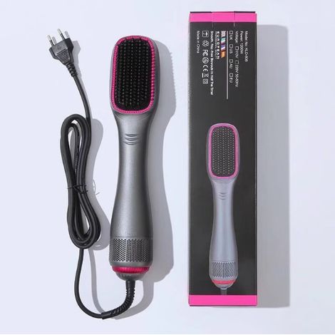 Peigne à air chaud — trois réglages de température — 220 V — convient aux cheveux secs et mouillés. (1/2)