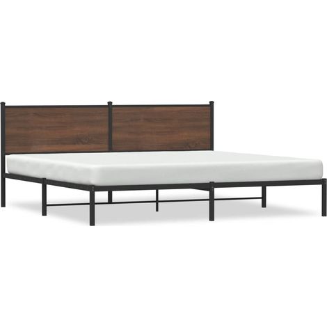 Maison Exclusive - Cadre de lit en métal sans matelas chêne marron 200x200 cm (1/5)