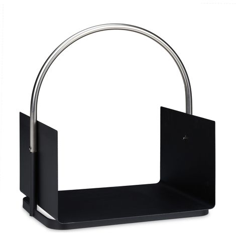 Cesta porta legna quadrata elegante porta legna camino 40 x 40 x 40 cm in acciaio nero 130009263