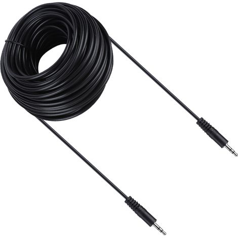 Câble audio stéréo 3,5 mm 20 mètres pour haut-parleurs et écouteurs, blindé en cuivre (1/5)