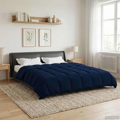 Sommerdecke Gepolstert Dunkelblau 200 x 200 cm Mikrofaser