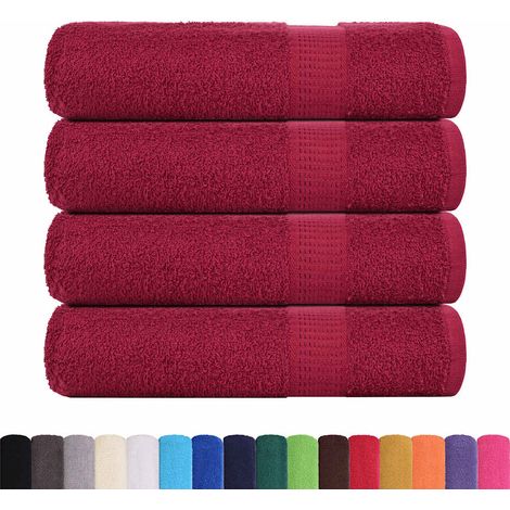 Serviettes de douche FROGN 4 pcs bordeaux 70x140cm 360 g/m² (1/5)