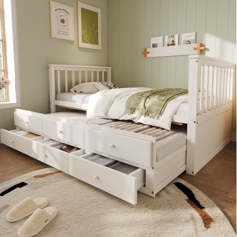 letto contenitore 90x200 con cassetti e estraibile HAVRYA (1/5)