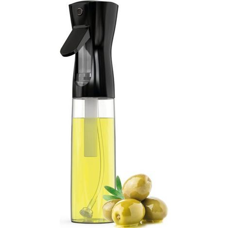 BelleRise – Ölsprüher. 300 ml Küchenölsprüher, Ölspender, Sprühflasche, Olivenölspender (Schwarz, 1 Stück) (1/5)