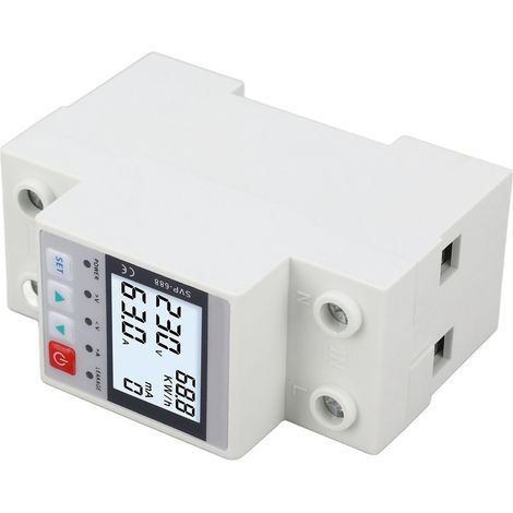 Automatischer Überspannungs- und Unterspannungsschutz 230V 63A, multifunktionaler automatischer Rücksetzer, störungsfreier Schutz, Energieschutz für Schaltschränke. (1/5)