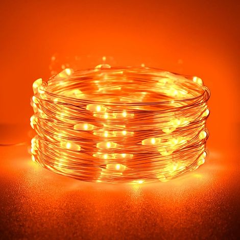 cshare Halloween Deko Lichterkette, Herbst lichterkette, 3m 9.8ft 30 LED Orange Fall Fairy Lichter,Halloween Nachbildungationen String Lichter IP65 wasserdicht Zelt Lichter für kürbis Dach Fenster Par (1/5)