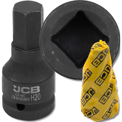 Bussola a impatto JCB da 3/4" 20 mm a 6 punte in acciaio Cr-Mo