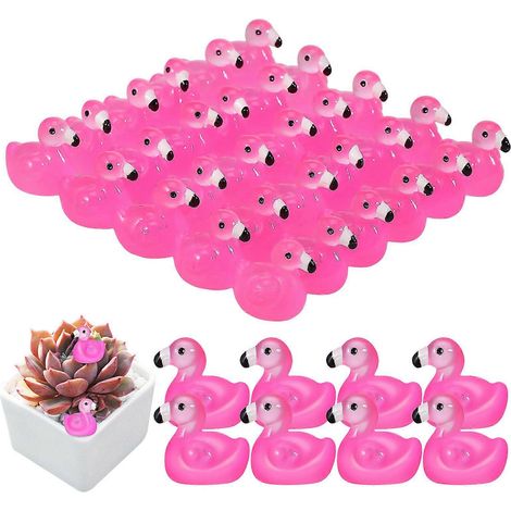 100 pezzi Mini statuette di fenicotteri Mini statuette di animali Piccoli ornamenti di fenicotteri Piccole statuette Decorazione per torte Miniature per casa delle bambole (FMY) Multi (1/4)