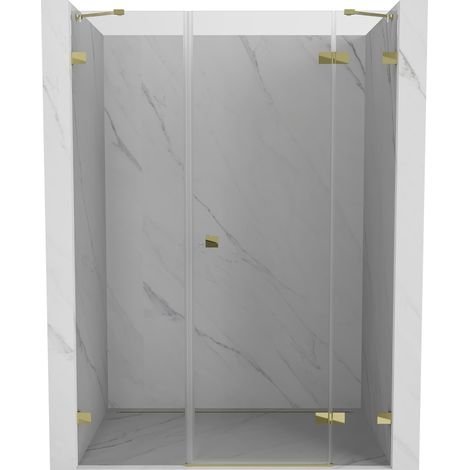 Mexen Lunar porte de douche battante droite 150 cm, transparent, doré - 834S-150-050-50-00-P (1/5)