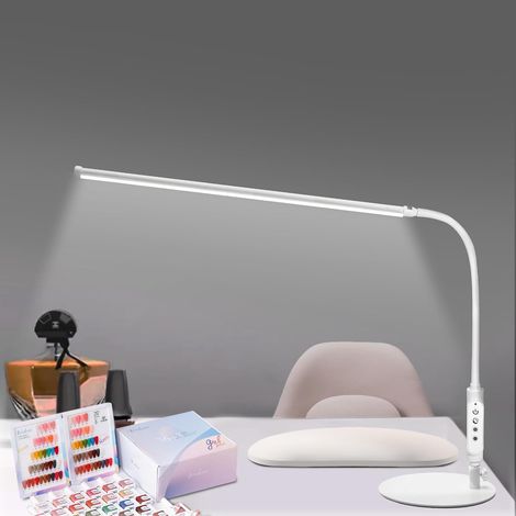 60cm Lampe de Table Manucure: 360 ° Flexible Lampe de Bureau LED Anti-éblouissement pour Prothésiste Ongulaire - Luminosité Réglable - Contrôle Tactile - Pour Manucure Lecture Travail Étudier [Classe (1/5)