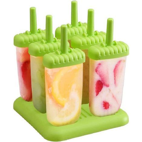 6er-Set wiederverwendbare Eisformen, selbstgemachte Eisformen für Kinder, BPA-freie Silikonformen, inklusive Reinigungsbürste (1/5)