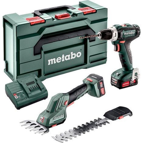 Metabo Combo Set Akku-Bohrschrauber BS 12 + Akku-Strauch und Grasschere PowerMaxx SGS 12 Q (1/5)