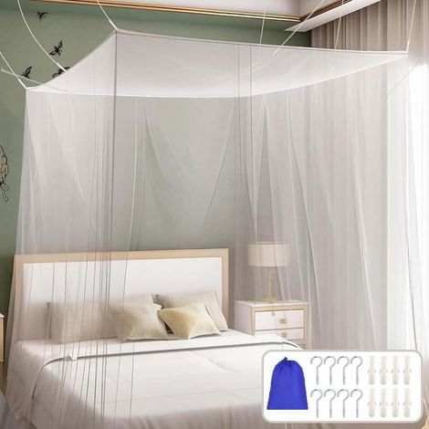 Zanzariera per letto 190x210x240, Zanzariera per letto 2 posti, Zanzariera rettangolare, Maglia fine e resistente - per casa e campeggio (1/4)
