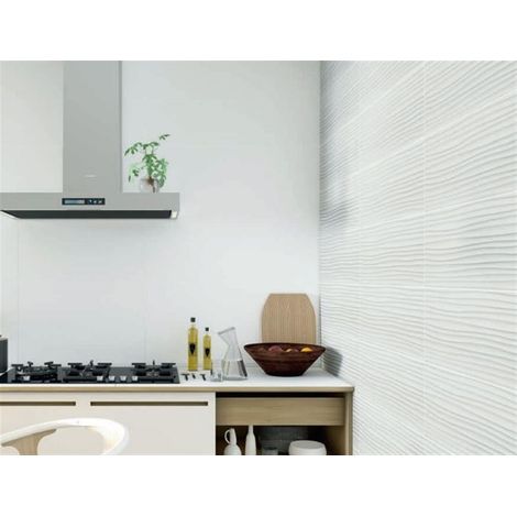 Carrelage d'intérieur - Série Blancos- Dunas - Dimensions : 25 x70 cm - Duna Blanco Mate (blanc Mat)