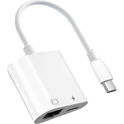 Adaptateur USB-C vers RJ45, hub réseau 100 Mbps avec chargement Type-C, Compatible avec les boîtiers TV, PC, ordinateurs portables et téléphones (1/5)