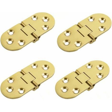 Lot de 4 Charnières Connecteur, Acier Inoxydable 2mm, Ouverture 180 Degrés, Finition Chrome, Pour Table Pliante (1/4)