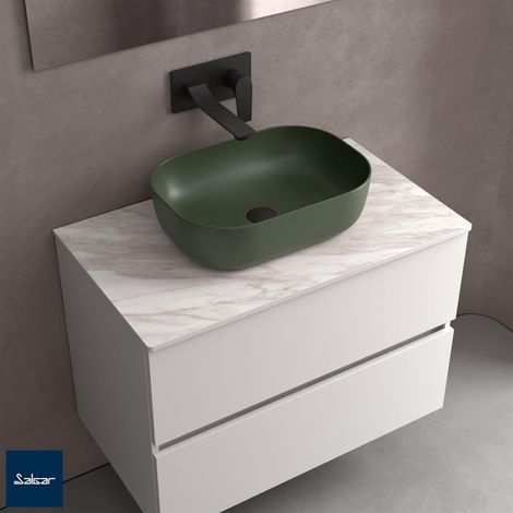 Lavabo à poser CARLA sans siphon ni vidage click en porcelaine HUNTER Ø 360 x 105 mm 1 (1/3)