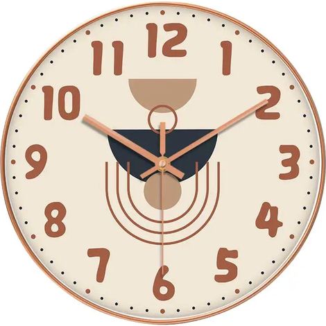 Horloge murale silencieuse de style médiéval minimaliste (20 cm), décoration intérieure géométrique abstraite, cadeau original (1/5)