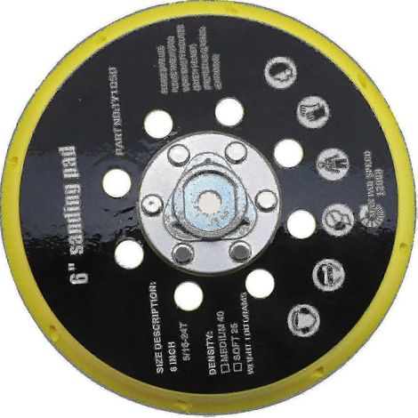 Compatible avec les ponceuses Makita Bo6030/Bo6040 et Festool Ro1/ES150/ET2, plateau de ponçage 17 trous de 150 mm, système d'aspiration des poussières ventilé, 1200 tr/min, version plastique 0809 (1/5)