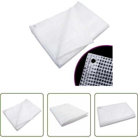 Protection contre l'humidité - Bâche de gaze 140 g/m² 6x8 m Blanc (1/5)