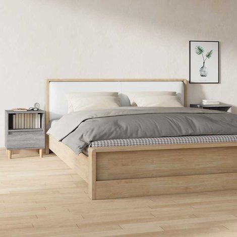 vidaXL Mesitas de noche 2 unidades gris Sonoma 40x35x50 cm (1/4)