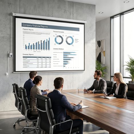 Beamer-Leinwand, inkl. Fernbedienung, 84 Zoll, 4:3 Format, 171x130 cm, Weiß