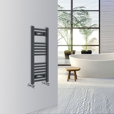 Warmehaus Straight Bathroom Heated Towel Rail Warmer Radiator Central Heating 800x300mm Anthracite