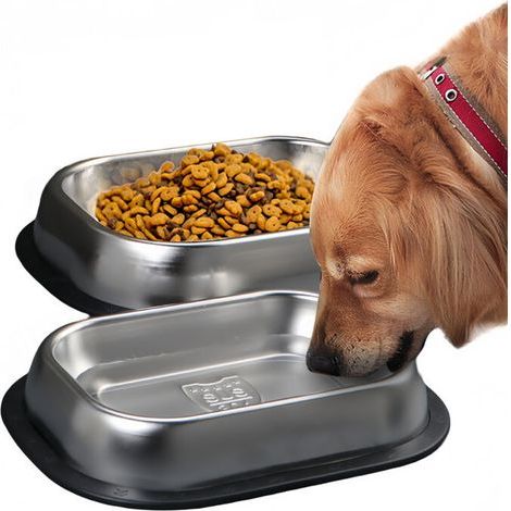[JAMAIS UTILISÉ] Gamelle carrée en acier inoxydable pour chien (1/4)