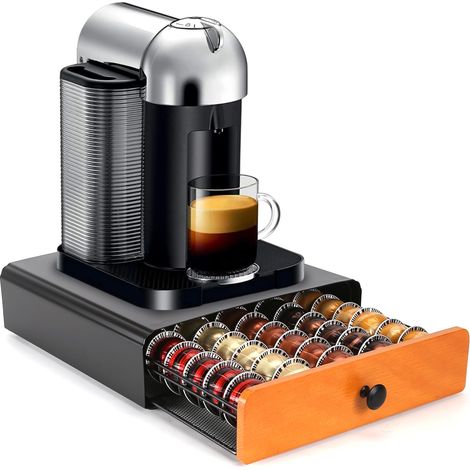 Porte Capsule pour 40 Capsules,Support de Machine à Café avec Tiroirs de Rangement Dosettes,Distributeur/Organisateur Capsules en Métal. (1/5)