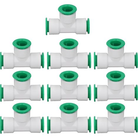 10 raccords en T 3 voies à connexion rapide pour tuyau d'arrosage, adaptateur push pour irrigation, 20 mm de diamètre intérieur (1/5)