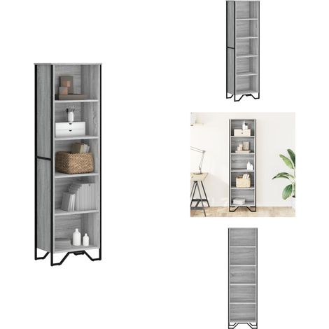 Bücherregal Grau Sonoma 50x31x169 cm Holzwerkstoff - Bücherregal - Bücherregale - Bücheraufbewahrung - Lagerschrank (1/5)