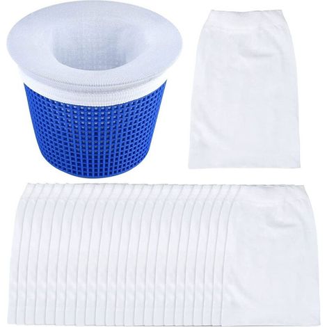 White pool filter, 5 pieces, pool debris cover, anti-fouling pool cleaning tools (1/5)