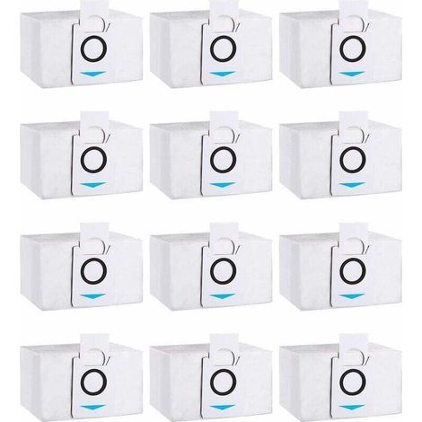 Pack of 12 vacuum cleaner bags, compatible with Ecovacs Deebot X1 Omni, X1 e Omni, X1 TURBO and T20 Omni models. Replacement bags for Ecovacs Deebot vacuum cleaners. (1/5)