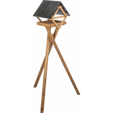Futterhaus mit Ständer, Holz ø 29 33 cm, Holz-Optik