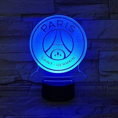 Veilleuse LED FC Paris Saint Germain Football Club 3D Illusion Enfants Enfants Ligue 1 Logo de Football PSG Night Lamp Lampe de Table @ 1 (1/5)