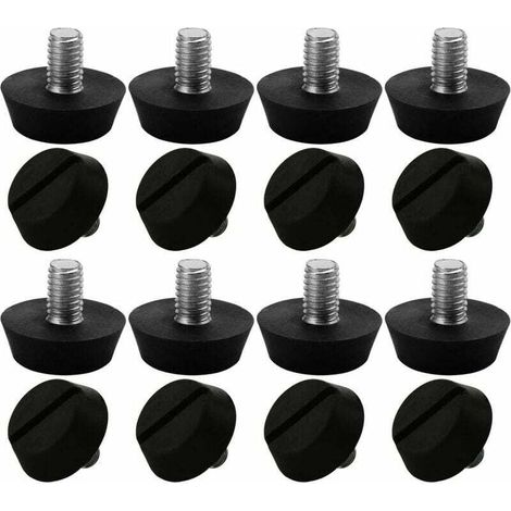 16pcs Pieds de Meubles Réglables Nivellement Patin Base Jambe Pied de Table Chaise Ajustables Protection Sol M6 x 10 x 20mm (1/5)
