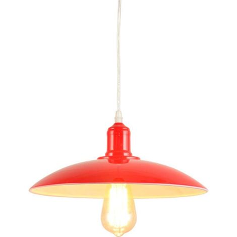 Vintage-Industrie-Edison-Pendelleuchte, klassische Metall-Deckenleuchte für Lobby, Bar, Restaurant, Büro, Retro-Stil, ohne Leuchtmittel, E27-Fassung, Kronleuchter (Rot)