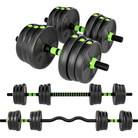Set manubri regolabili 25 kg 3 in 1 con barra dritta e barra EZ HOMVRA (1/3)