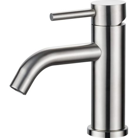 Einhebel-Waschtischarmatur, geräuschloser Keramik-Schubladenhahn, Gehäuse aus Edelstahl. (1/4)