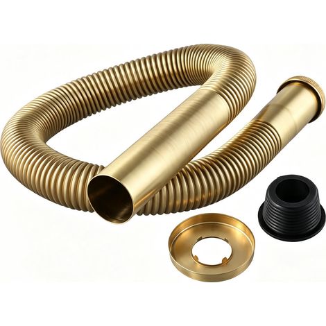 Tuyau de vidange flexible en laiton pour systèmes de vidange d'évier standard DN30, connecteur de tuyau d'évacuation de 32 mm pour un drainage rapide dans les cuisines et salles de bains, raccords de (1/5)