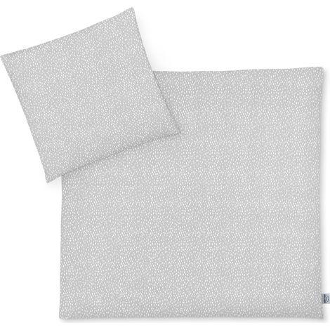 Parure de lit pour Enfant 80 x 80 + 35 x 40 cm - Parure de lit 2 pièces - Housse de Couette et taies d'oreiller - 100% Coton Jersey - avec Fermeture éclair (1/5)