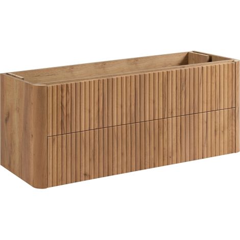 Meuble sous-vasque suspendu LINEA chêne craft d'or 120 cm (1/5)