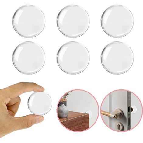 6 Pièces Tampon en Caoutchouc Autocollant, arret de porte, protection poignée porte, Butée de Porte Murale Autocollante, Facile à Installer, Robuste et Durable. (1/5)