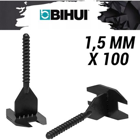 100 Croisillons autonivelants à vis en "I" 1,5mm (carrelage de 3 à 18mm) Spin Leveling System BIHUI (1/4)