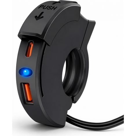 Caricatore USB Moto 48W QC3.0 PD3.0 Impermeabile IP65 con Presa USB-C 17644-2
