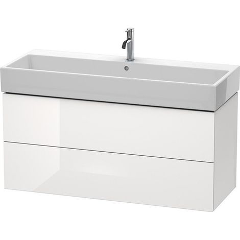 Meuble sous-vasque L-CUBE 544x1184x459mm blanc brillant lack