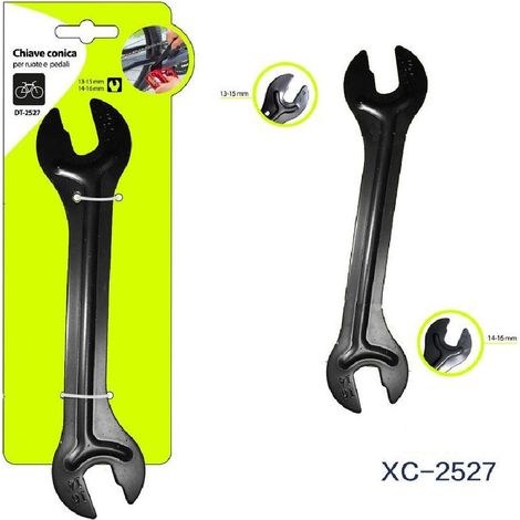 Trade Shop - Chiave A Cono Conica Per Ruota Pedale Bicicletta Bici 13-15mm E 14-16mm Xc-2527 -